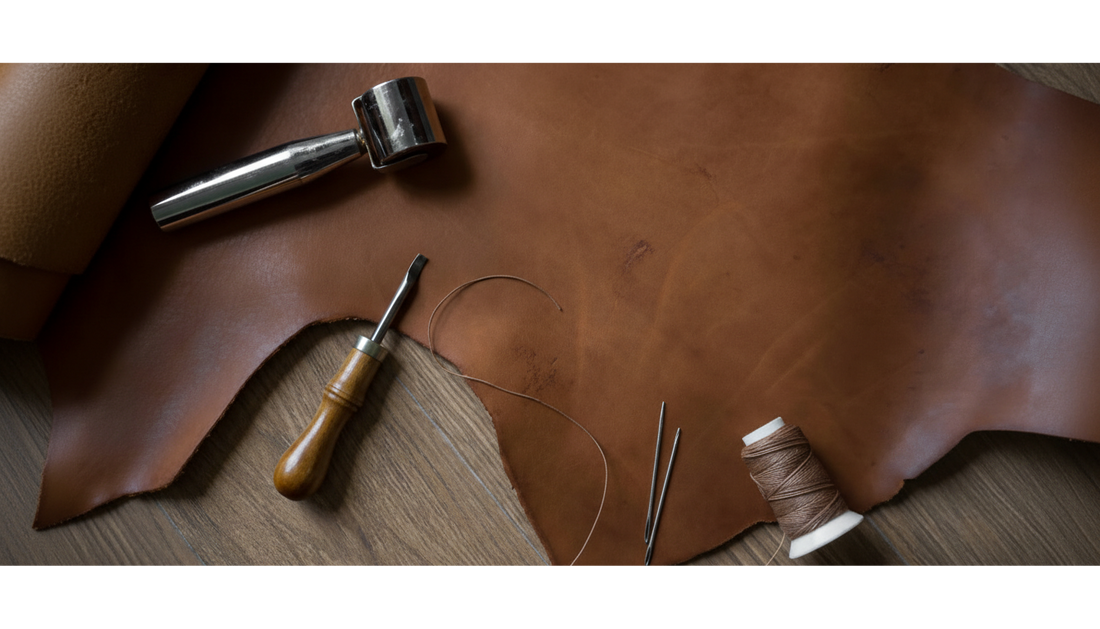 Leather with tools
